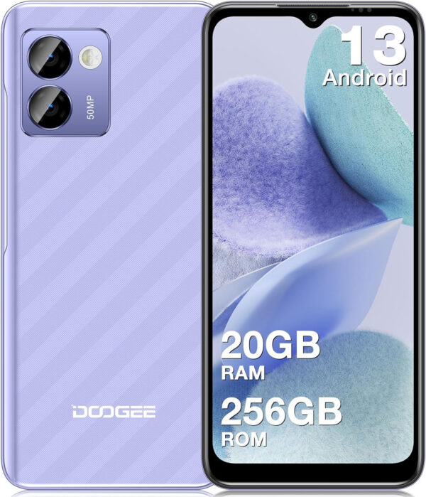 DOOGEE N50 Pro 6.52" Smartphone 20GB +256GB Samsung AI Camera 50MP+2MP Android 13 Dual SIM