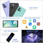 DOOGEE N50 Pro 6.52" Smartphone 20GB +256GB Samsung AI Camera 50MP+2MP Android 13 Dual SIM