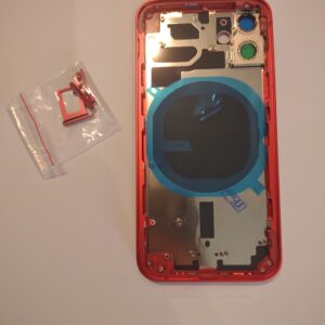 SCOCCA COMPLETA CON TELAIO POSTERIORE BACK COVER COPRIBATTERIA PER APPLE IPHONE 12 MINI ROSSO RED + CARRELLO SLOT SIM