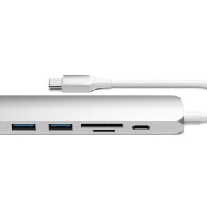ADATTATORE TYPE C MULTIPORT SILVER HDMI-2USB-USBC 4K SATECHI V2