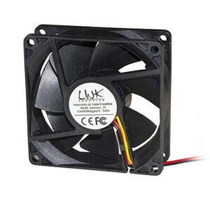 VENTOLA PER CASE 80X80X25MM BK 12V CONNETTORE 3 FILI CON VITI INCLUSE