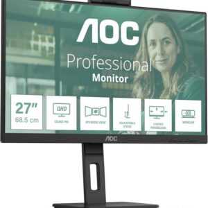 MON 27IPS QHD HDMI DP MM PIVOT AOC Q27P3QW WEBCAM REG ALTEZZA
