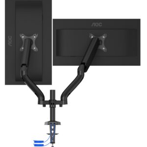 STAFFA TV/MONITOR DA TAVOLO MORSA HUB USB  DA 13 A 32 9KG GAS 2BRACCI