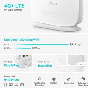 ROUTER AC1200 WIRELESS 4G+DUALBAND 3P/GBS LAN+1WAN ANT.INT/EST WPA3