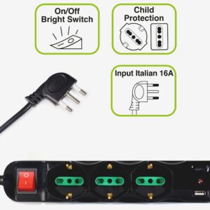 PRESA MULTIPLA TECNOWARE 3 SCHUKO 6 ITALIA 10/16A 1*USB-A 1*USB-C INT