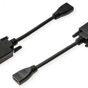 ADATTATORE DVI/D-HDMI M/F HQ 3840x2160 @60Hz CON CAVO 0,2MT