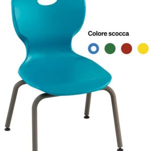 SEDIA FISSA 4GAMBE 41X41X H38/43/46 TUBOLARE D'ACCIAIO