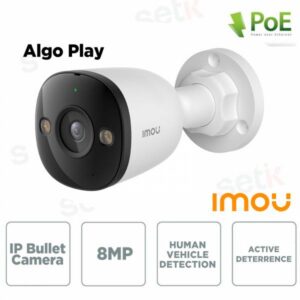 CAMERA POE ALGO 4K 8MP ESTERNO 3.6MM/IR30/IP67/SD/110DB/MIC