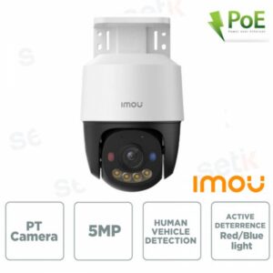 CAMERA POE 5MP PTZ ESTERNO AI 3.6MM/IR30/SD/MIC LUCI LED