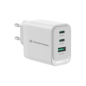 ALIMENTATORE 65W GAN 3 PORTE W 2*USB C+1*USB A QC+PD3.0+PPS