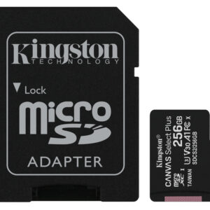 SD MICRO 256GB CL10 UHS-I CON ADATT 100MB/S LET.85MB/S SCRIT.KINGSTON