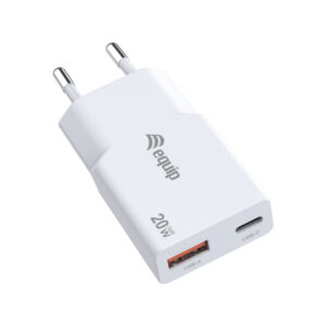 ALIMENTATORE 20W GAN 2 PORTE SLIM W 1*USB C+1*USB A QC+PD3.0