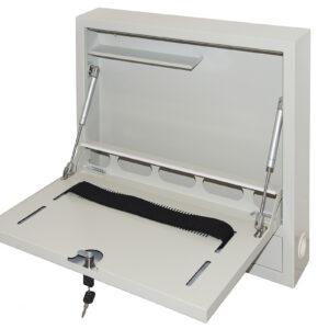 ARMADIO A MURO PER NOTEBOOK CON CHIUSURA CHIAVE GRIGIO CON PISTONI