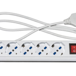 PRESA MULTIPLA LINK 5 SCHUKO CON INTERRUTTORE CAVO 1,5MT BIANCA