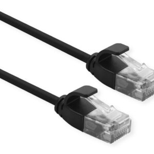 CAVO RETE UTP CAT.6A 2MT SLIM LSOH NERO NO SCHERMATO PER DATA CENTER