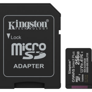 SD MICRO 256GB CL10 UHS-I CON ADATT 150MB/S LET.85MB/S SCRIT.KINGSTON