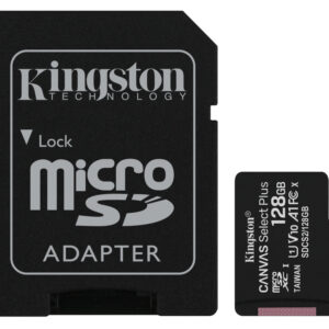 SD MICRO 128GB CL10 UHS-I CON ADATT 100MB/S LET.85MB/S SCRIT.KINGSTON
