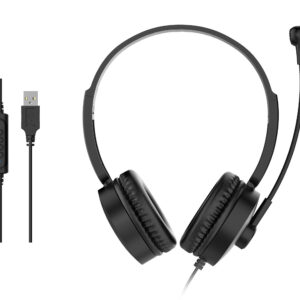 CUFFIA C/MICROFONO USB BK CONTR.REMOTO CAVO 2MT